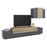 Mobile soggiorno in legno 240cm antracite e acero - Alaskino