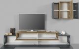 Mobile soggiorno in legno 240cm antracite e acero - Alaskino