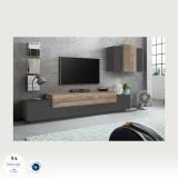 Mobile soggiorno in legno 240cm antracite e acero - Alaskino