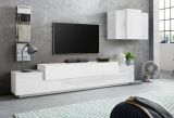 Mobile soggiorno in legno 240cm bianco lucido - Alaskino