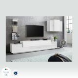 Mobile soggiorno in legno 240cm bianco lucido - Alaskino