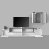 Mobile soggiorno in legno 240cm bianco lucido e ardesia - Alaskino