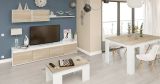 Mobile soggiorno moderno 200cm bianco e rovere - Amir