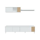 Mobile soggiorno multifunzione 200cm bianco e rovere - Banari