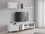 Mobile soggiorno multifunzione 200cm bianco e rovere - Banari