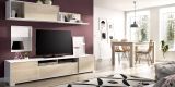 Mobile soggiorno multifunzione 200cm rovere e bianco lucido - Abbete