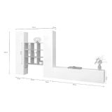 Mobile soggiorno multifunzione 270cm bianco lucido e acero - Genoveffa