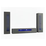 Mobile soggiorno multifunzione 290cm antracite lucido - Aslhey