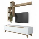 Mobile soggiorno scandi 180cm bianco e rovere - Atax