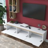 Mobile soggiorno scandi 180cm bianco e rovere - Atax