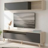 Mobile soggiorno smart 180cm antracite e legno - Arusha