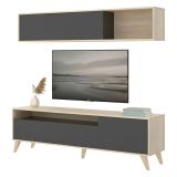 Mobile soggiorno smart 180cm antracite e legno - Arusha