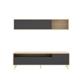 Mobile soggiorno smart 180cm antracite e legno - Arusha