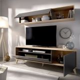 Mobile soggiorno smart 180cm antracite e legno - Arusha