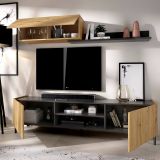 Mobile soggiorno smart 182cm legno e antracite - Ama