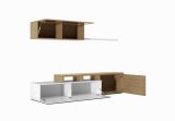 Mobile soggiorno smart 200cm rovere e bianco lucido - Amitraz