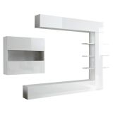 Mobile soggiorno smart 295cm bianco lucido e bianco - Aragosta