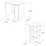 Mobile sottolavabo 1 anta 93x60x88h cm bianco - emile