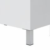 Mobile Sottolavabo Bianco Lucido 2 Ante Apertura Battente 80x45x80h cm, Piedini Alluminio - Massiola