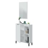 Mobile sottolavabo con specchio 77x24x91h cm bianco - Argusto