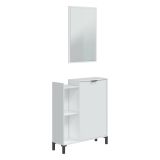 Mobile sottolavabo con specchio 77x24x91h cm bianco - Argusto