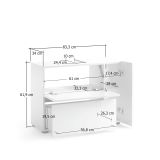 Mobile sottolavabo Luanda, Mobiletto da bagno, Contenitore porta lavabo, Armadio per lavandino, Made in Italy, Bianco lucido, 83x34h62 cm