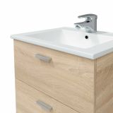 Mobile sottolavabo Maltby, Mobiletto da bagno, Contenitore porta lavabo, Armadio per lavandino, 60x45 h50 cm, Rovere