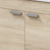 Mobile Sottolavabo Marrone Rovere 2 Ante Apertura Battente 60x45x80h cm, Piedini Alluminio - Polino