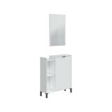 Mobile sottolavabo Venner, Mobiletto da bagno, Contenitore porta lavabo, Armadio per lavandino, 77x24 h91 cm, Bianco