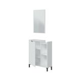 Mobile sottolavabo Venner, Mobiletto da bagno, Contenitore porta lavabo, Armadio per lavandino, 77x24 h91 cm, Bianco