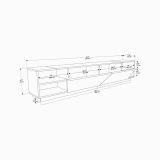 Mobile TV antracite 240x37x47h cm 2 ante - Apat