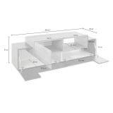 Mobile TV antracite e acero 160x45x51h cm 3 ante - Andris