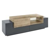 Mobile TV antracite e acero 160x45x51h cm 3 ante - Andris