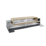 Mobile TV antracite e acero 200x45x52h cm 3 ante - Arold