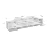 Mobile TV antracite e acero 240x45x52h cm 3 ante - Tiche