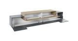 Mobile TV antracite e acero 240x45x52h cm 3 ante - Tiche