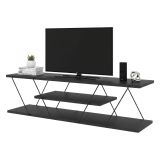 Mobile TV antracite e grigio 120x30x33h cm in legno - Desdemona
