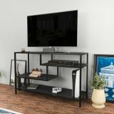 Mobile TV antracite e nero 120x39x75h cm in legno - Ivette