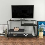 Mobile TV antracite e nero 120x39x75h cm in legno - Ivette