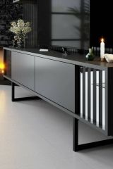 Mobile TV antracite e nero 180x30x48h cm modulabile - Iva
