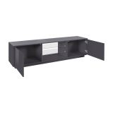 Mobile TV antracite lucido 180x41x46h cm 2 ante - Lola