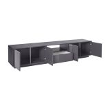 Mobile TV antracite lucido 220x41x46h cm 4 ante e 1 cassetto - Ajuly