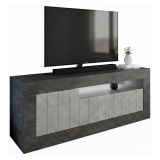 Mobile TV ardesia e cemento 138x42x56h cm 3 ante - Iole