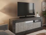 Mobile TV ardesia e cemento 138x42x56h cm 3 ante - Iole