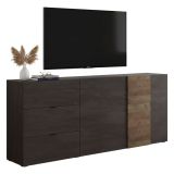 Mobile TV ardesia e noce 181x44x59h cm 3 ante - Sidr
