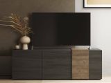 Mobile TV ardesia e noce 181x44x59h cm 3 ante - Sidr