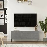 Mobile TV argento e nero 120x35x46h cm 3 ante - Zephir