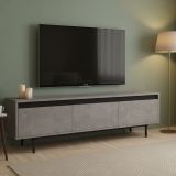 Mobile TV argento e nero 160x35x45h cm 3 ante - Titli