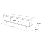 Mobile TV argento e nero 160x35x45h cm 3 ante - Titli