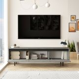 Mobile TV argento e nero 160x35x45h cm 3 ante - Titli